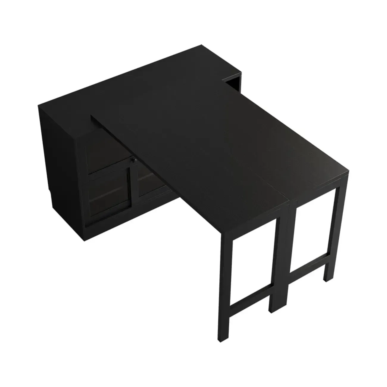 Farmhouse Extendable Black MDF Sideboard