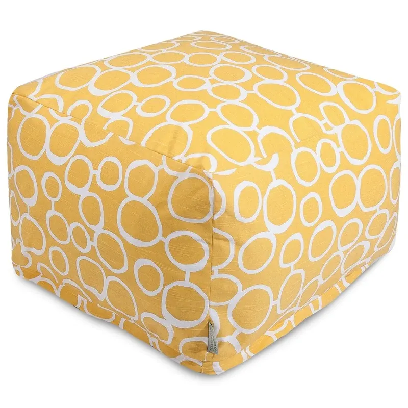 Majestic Home Goods Indoor Fusion Cotton Ottoman Pouf 27 in L x 27 in W x 17 in H
