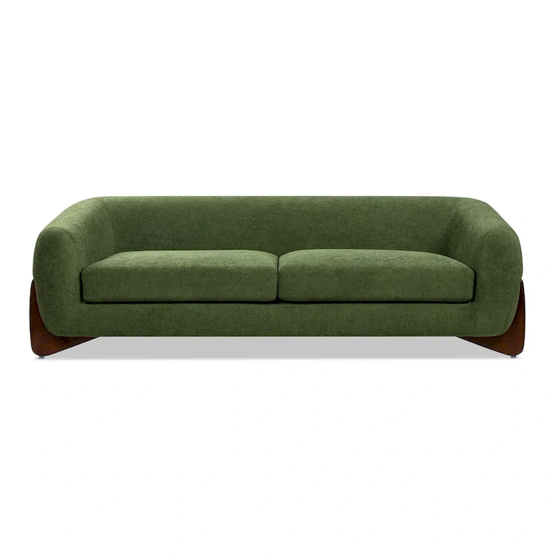 90.5 Boucle Upholstered Sofa with Wood Legs