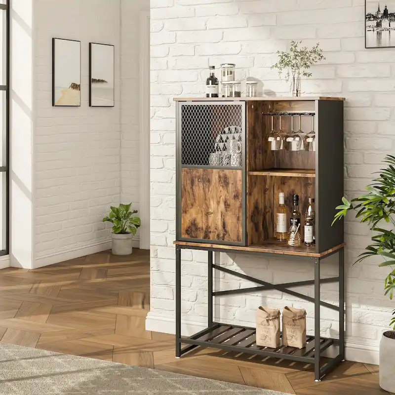 Buffet Sideboard Wine Cabinet with Sliding Door