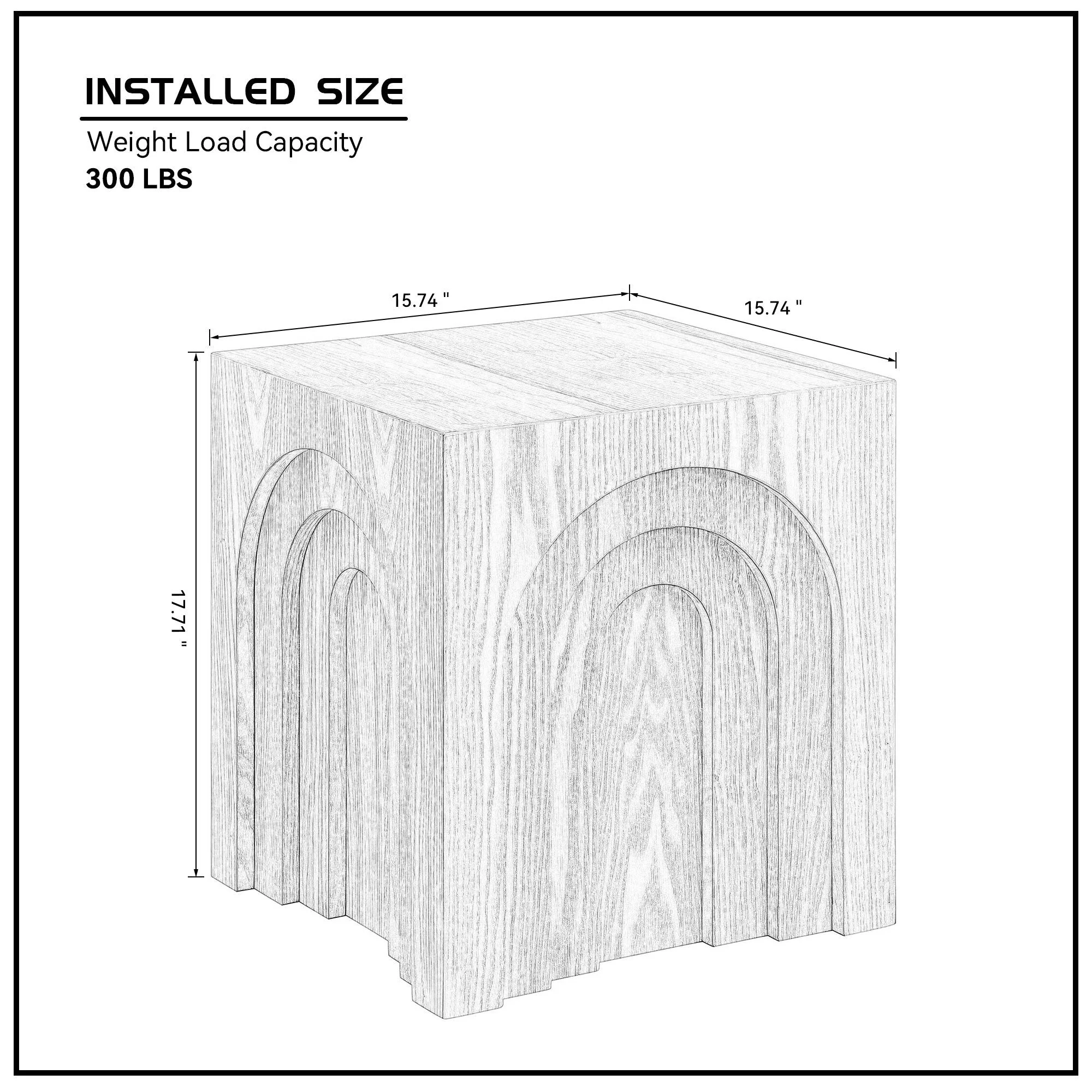 Walker Edison | Curve Design Square Side Table