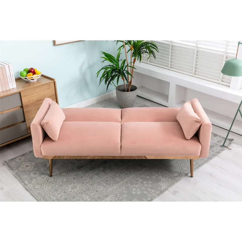 Velvet Upholstered Convertible Loveseats Sleeper Sofa