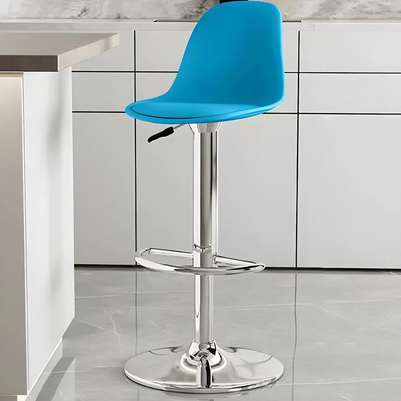 Modern Swivel Cushioned Acrylic Bar Stools with Backs