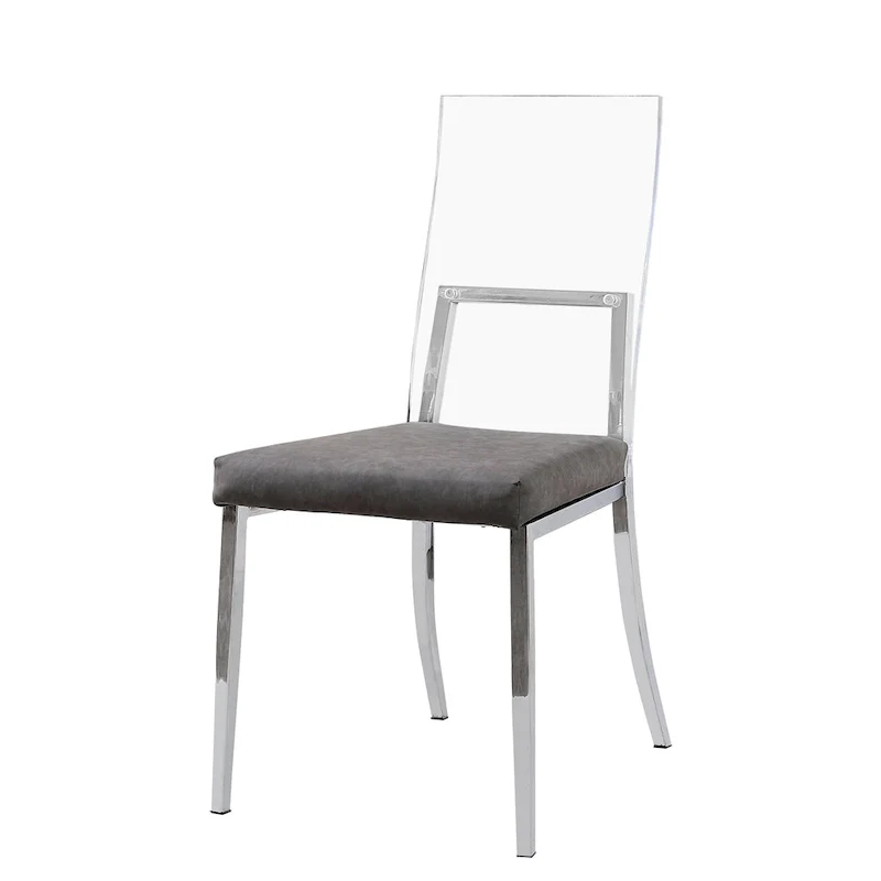 Brusartsi Modern Clear Acrylic Dining Chairs (Set of 2)