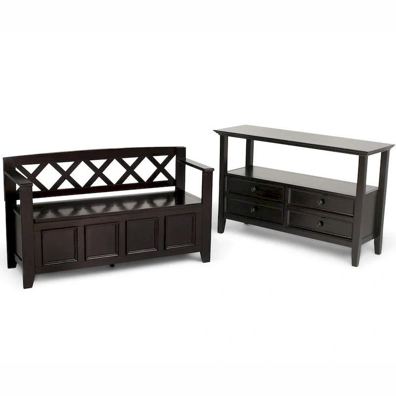 WYNDENHALL Halifax 48 inch Wide Solid Wood Transitional Entryway Bench - 48 Inches wide