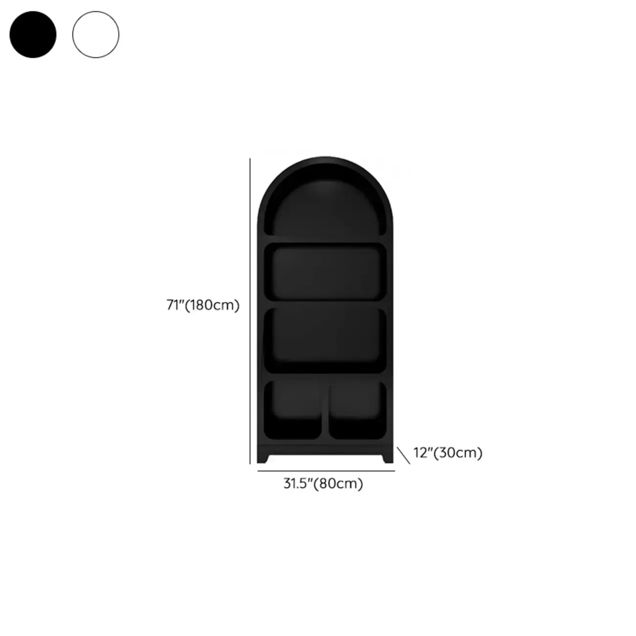 Simple Wooden Closed Back Bookcase in Black