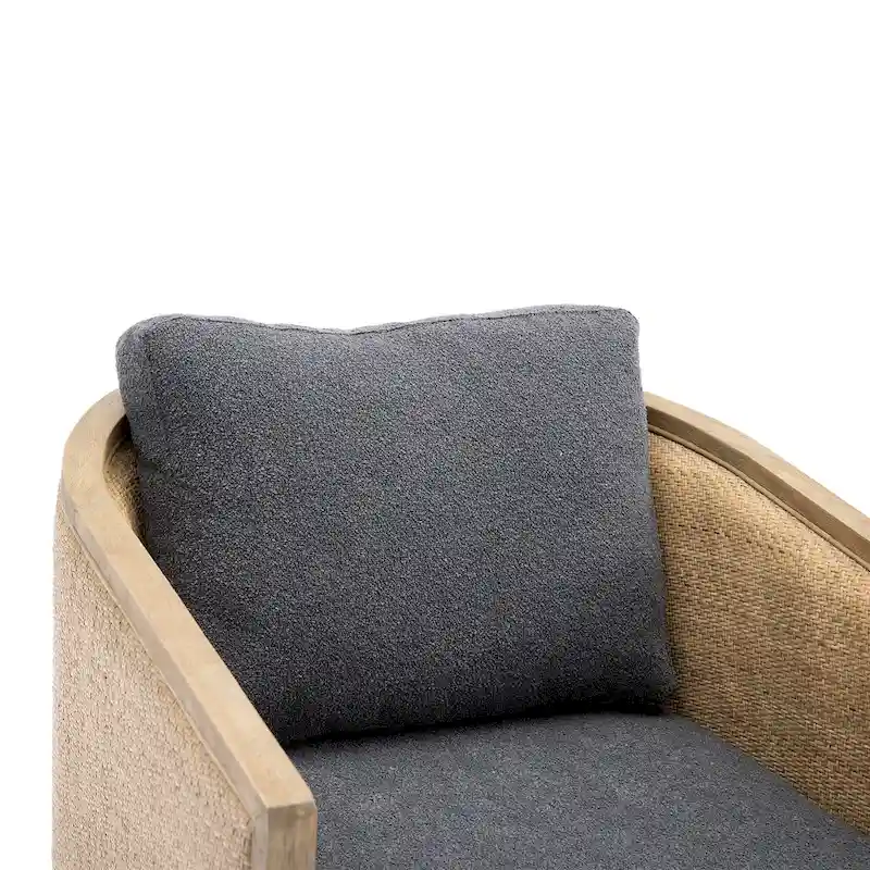 Carbon Black 30.12 Upholstered 360 Swivel Barrel Chair with Sturdy Hardwood Frame