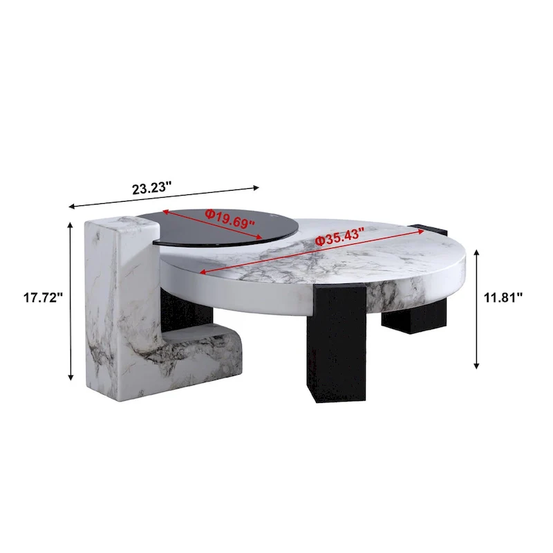 Set of 2 Round Nesting Coffee Table Set