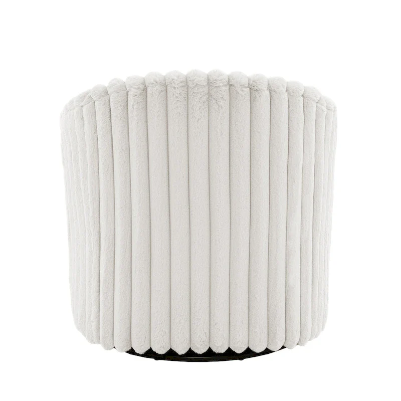 Faux Rabbit Fur Accent Chair 360-degree Swivel Barrel Chairs Set of 2