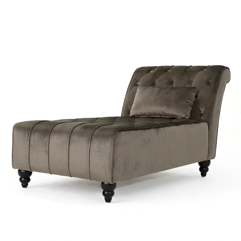 Rubie Modern Glam Tufted Velvet Chaise Lounge by Christopher Knight Home