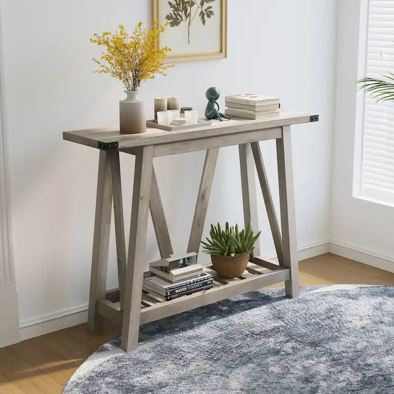VredHom Console Table Sofa Table Entryway Table with Storage Shelf