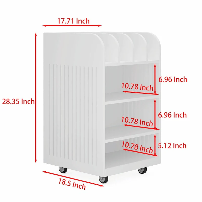 4-Tier Kitchen Island Cart with Spice Rack & Locking Casters
