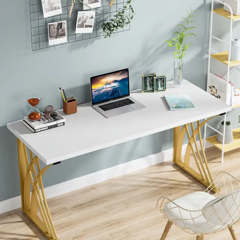 55 Inch Computer Desk with Metal Frame