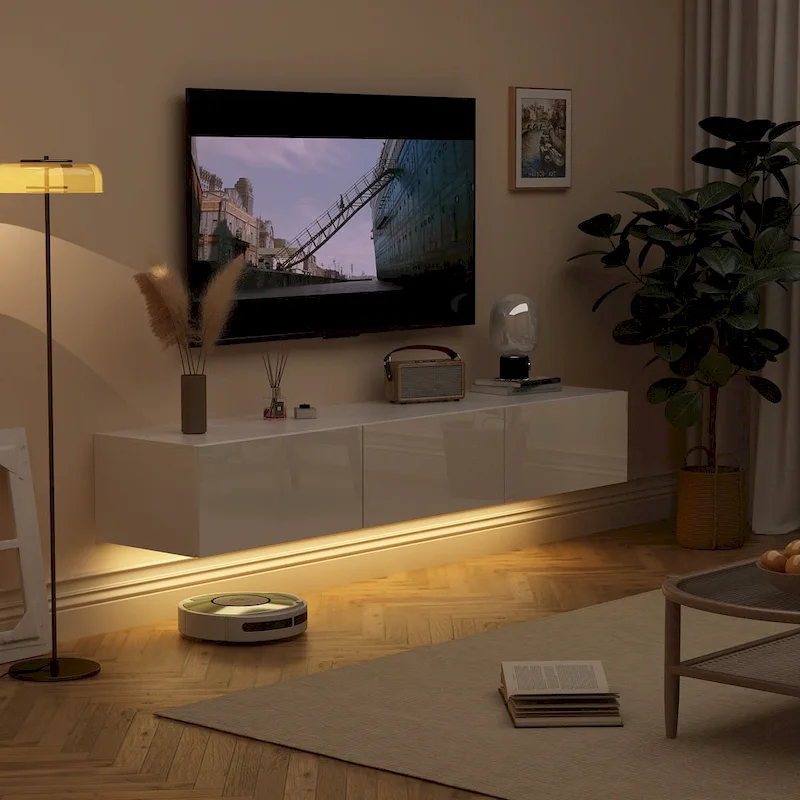 Floating TV Stand Wall Mounted with LEDsTV Stand Floating TV Cabinet