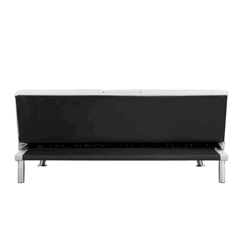 66.1 PVC Loveseat Sofa Bed with Wood Frame and Stainless Legs