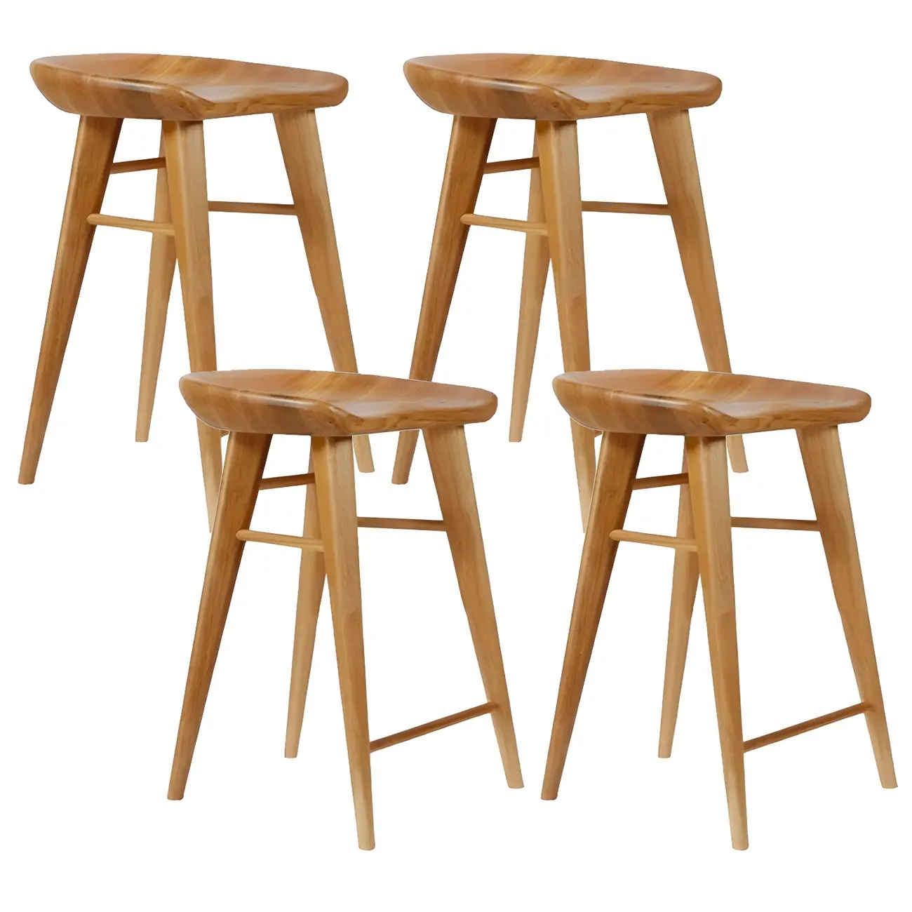 Counter Height Modern Wood Backless Bar Stool