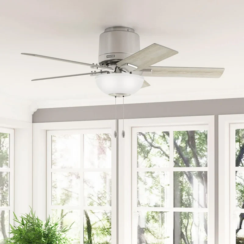 Hunter 44  Fitzgerald Low Profile Ceiling Fan with LED Light Kit and Pull Chain