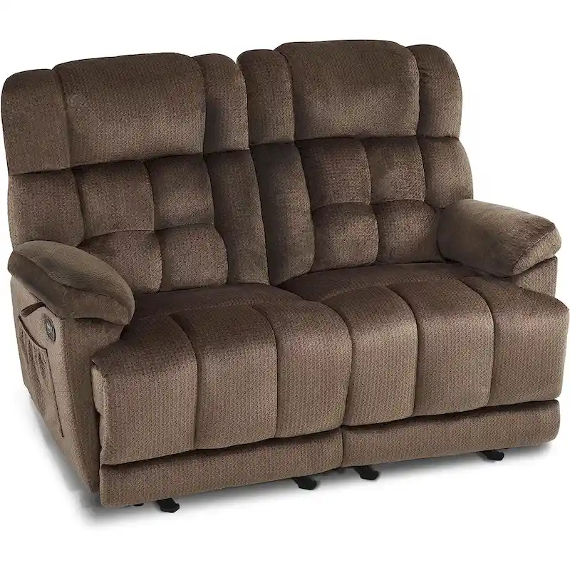 Power Reclining Loveseat, Red/Grey/Beige/Blue/Brown, Heat & Massage, Seats 2