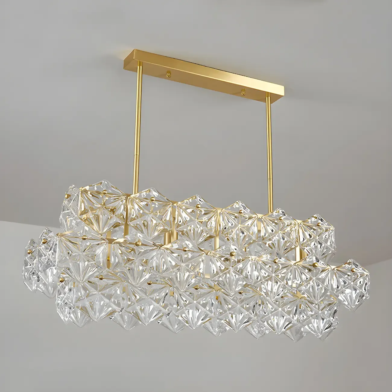 Kitchen Elegant Gold Crystal Pendant Light