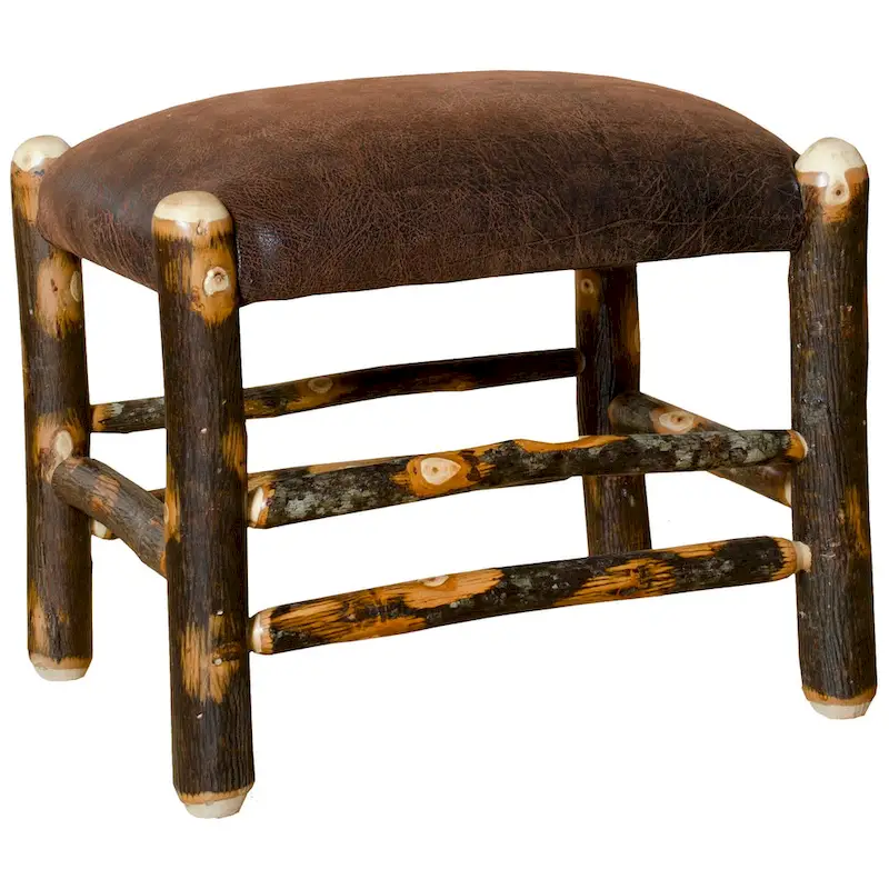 Hickory Log Footstool