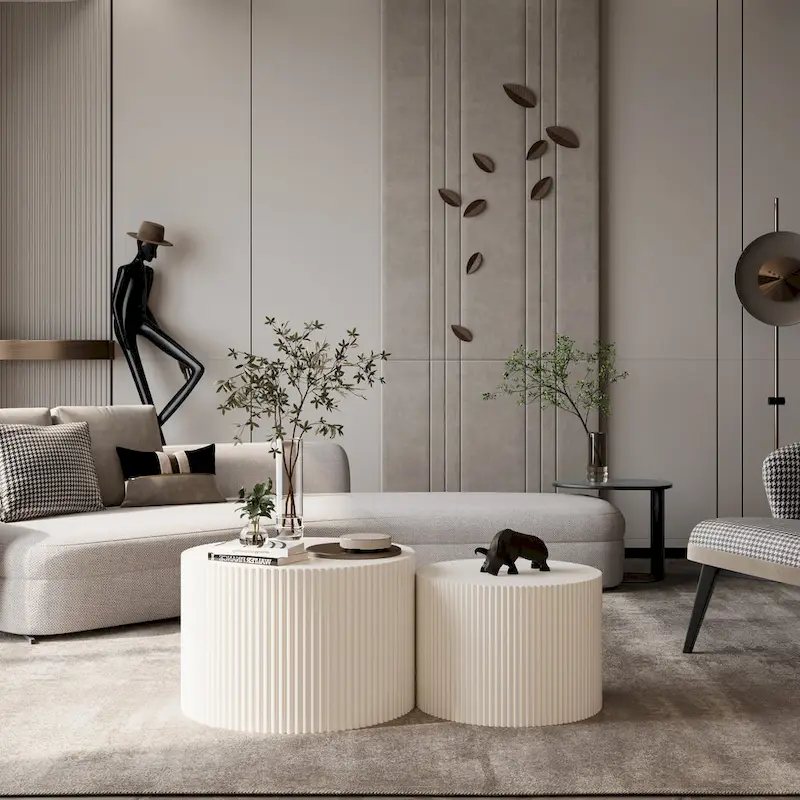 Wave Stripe Nesting Coffee Table Set