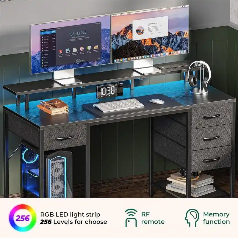 47 inch Computer Desk with 4 Drawers