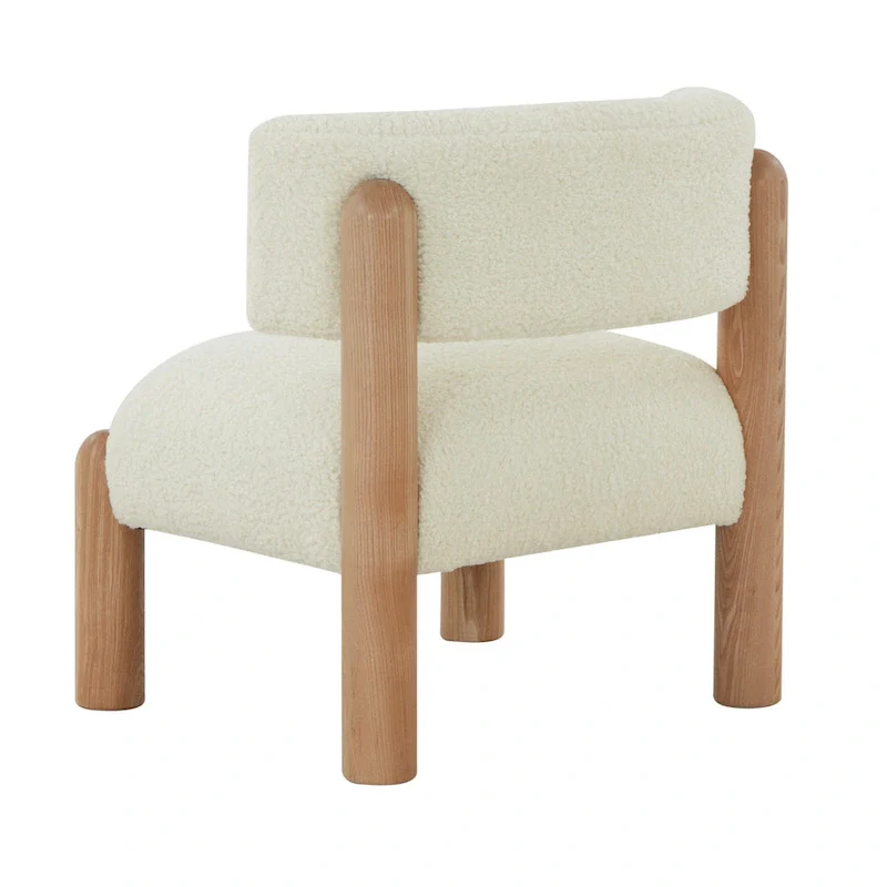 Faux Shearling Accent Chair - 26 In. W x 26 In. D x 28 In. H