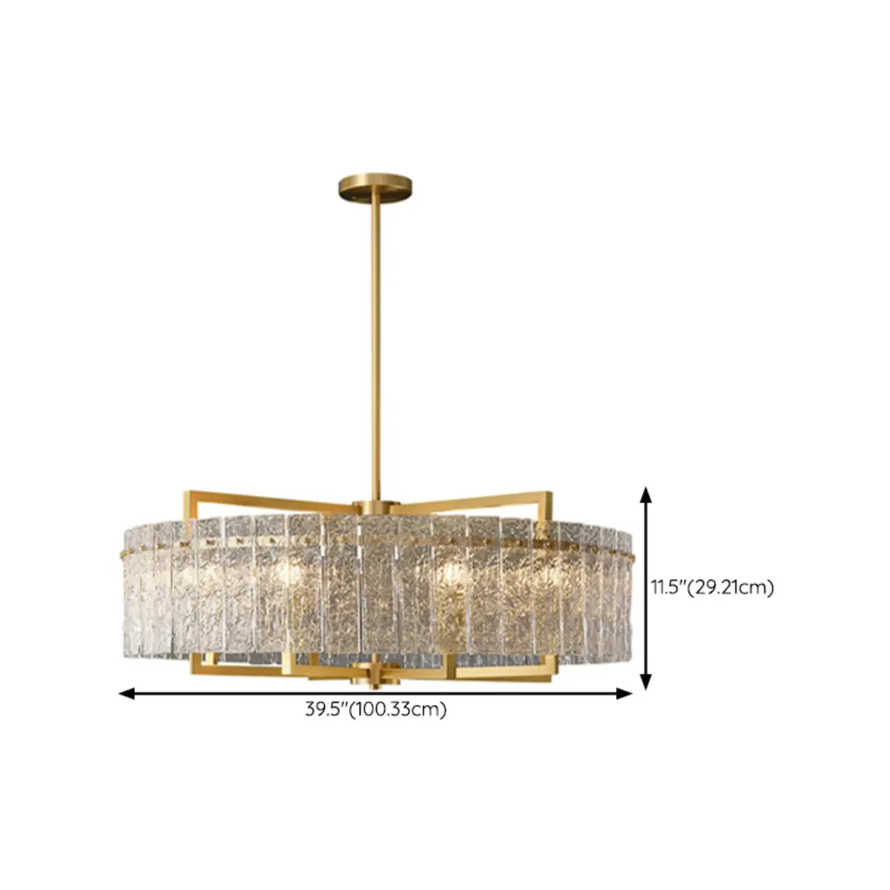 Luxury Crystal Round Chandelier with Glass Lampshade