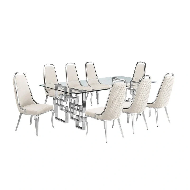 Best Quality Furniture Big Glass Table Dining Sets