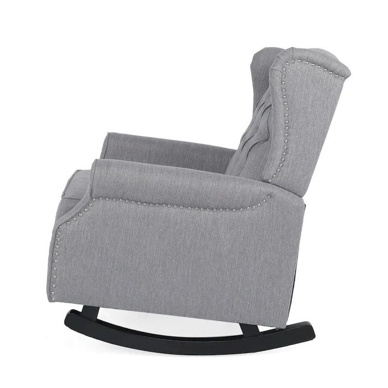 Dobles Fabric Tufted Wingback Rocking Chair by Christopher Knight Home