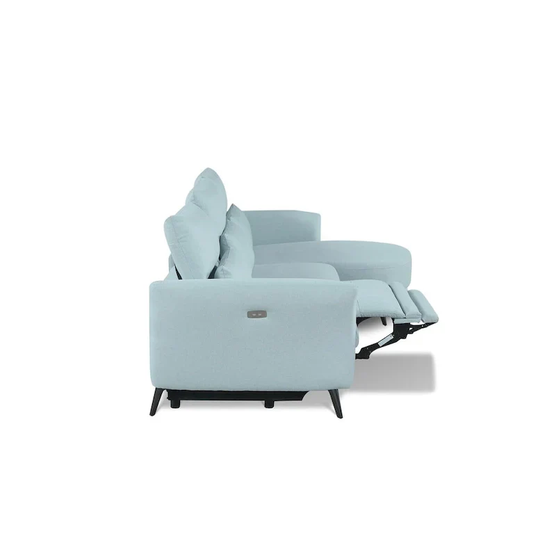 Wells Right-Arm Light Blue Chaise Lounge Sectional Sofa
