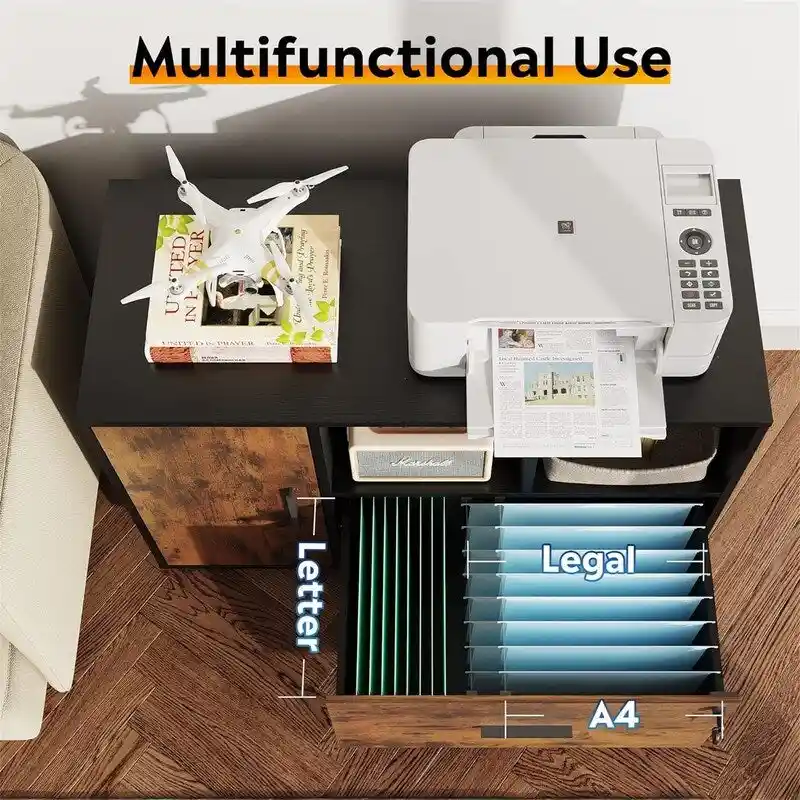 1-Drawer Wood Lateral Filing Cabinet - 15.8D x 36.6W x 25H