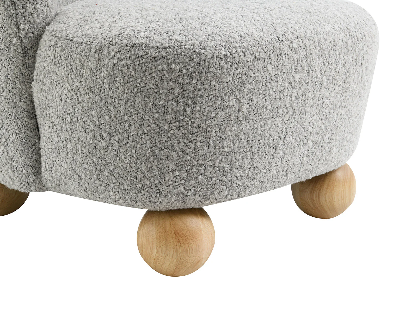 Curve Back Boucle Accent Chair with Ball Feet