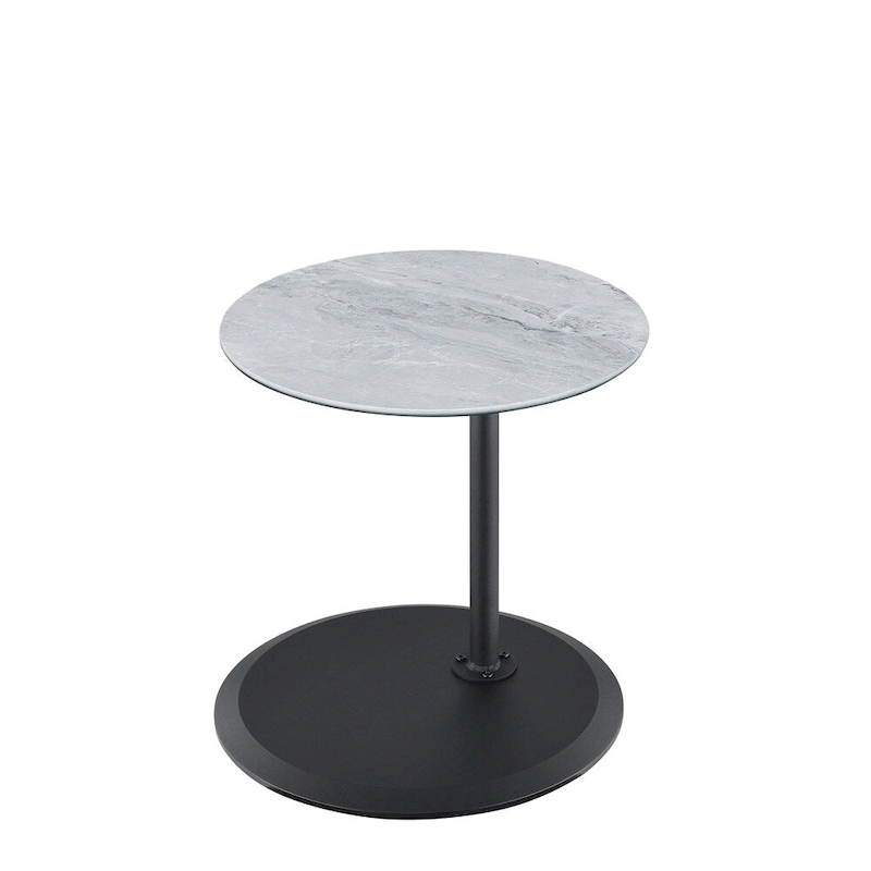 End Table with Height Adjustable Marble Textured Top