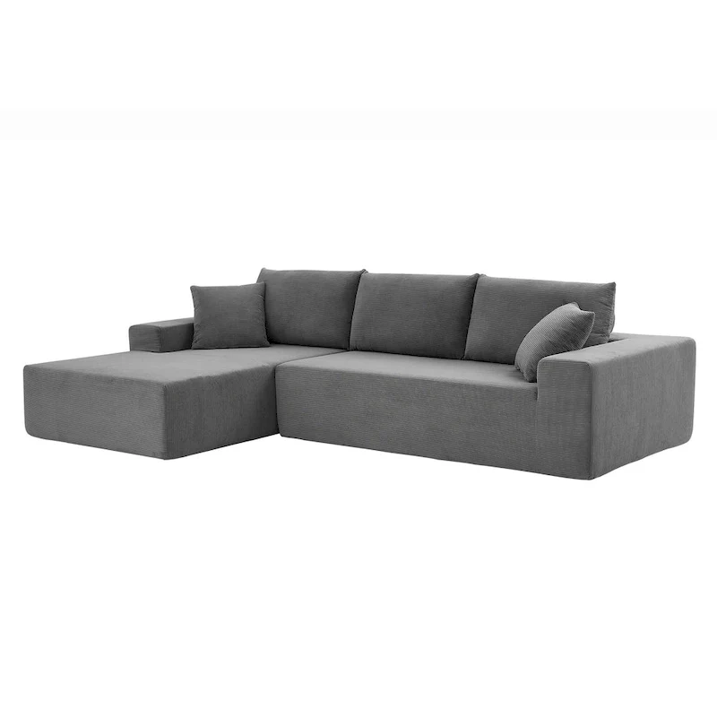 Sectional Couch corduroy Covers 2 pcs L Shape Sectional Sofa Couches for Living Room, Bedroom, Salon, 2 PC Free Combination, Gr