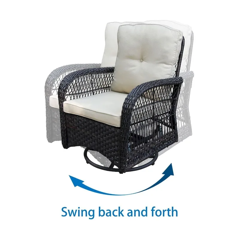 3-piece Wicker Swivel Chair Conversation Set by Havenside Home