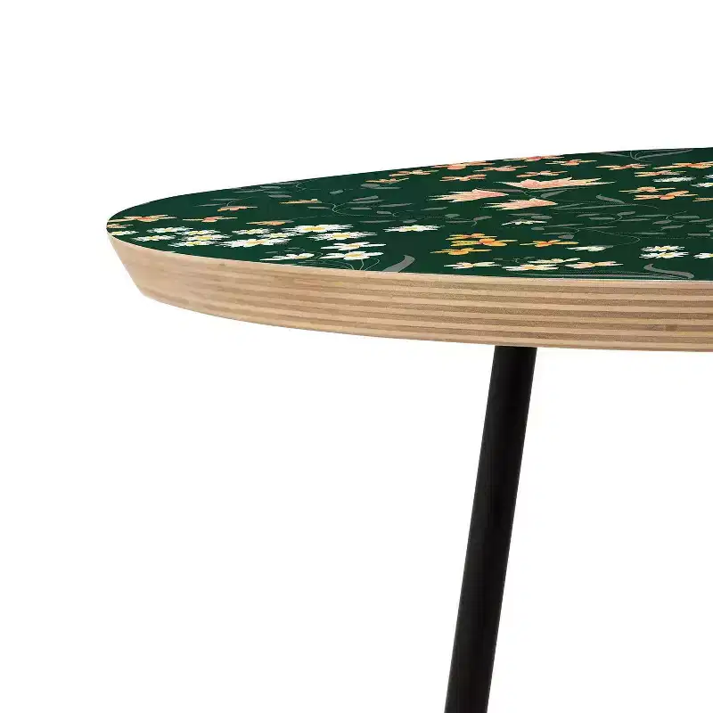 Round Emanuela Carratoni Meadow Flowers Theme Side Table - Deny Designs