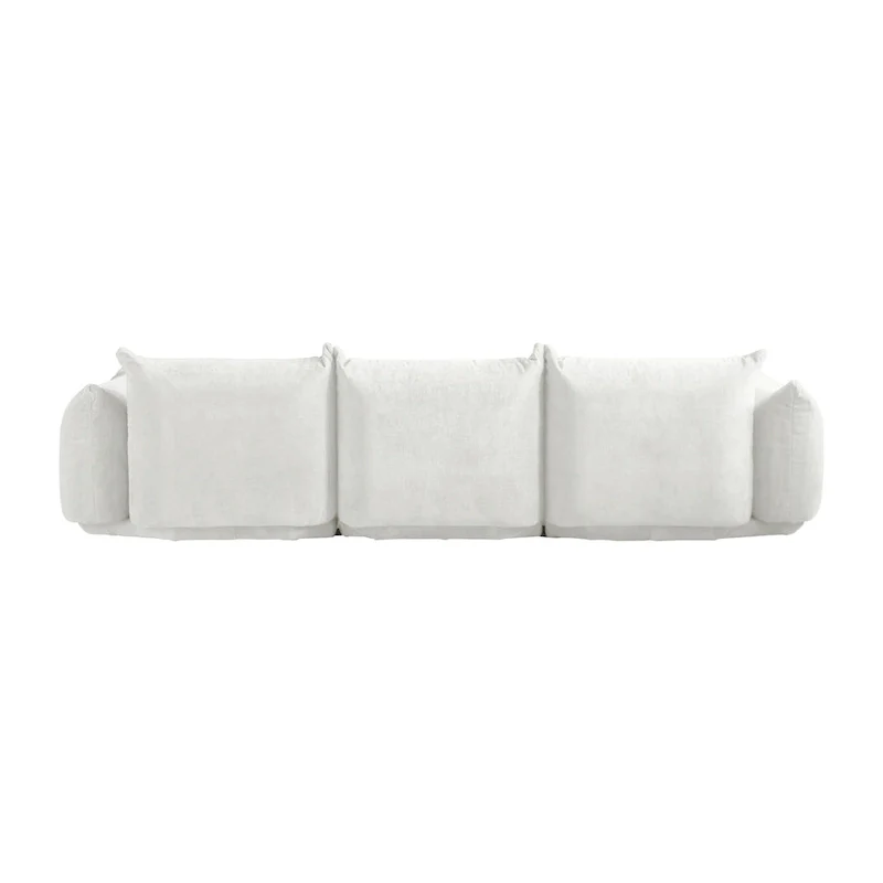 104 L-shape Chenille Modular Sofa Modern Sectional Semi-firm Sofa Couch with Ottoman
