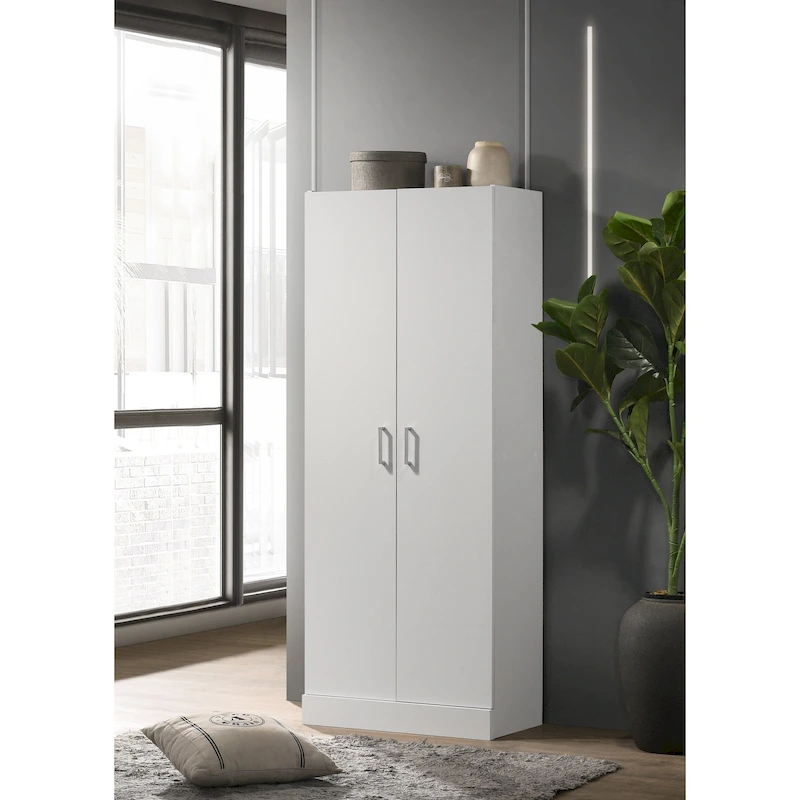 White 60 Height Simplistic Modern Double Door Storage Cabinet