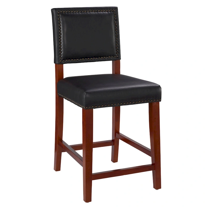 Linon Durlesti 24-inch Black Faux Leather Counter Stool