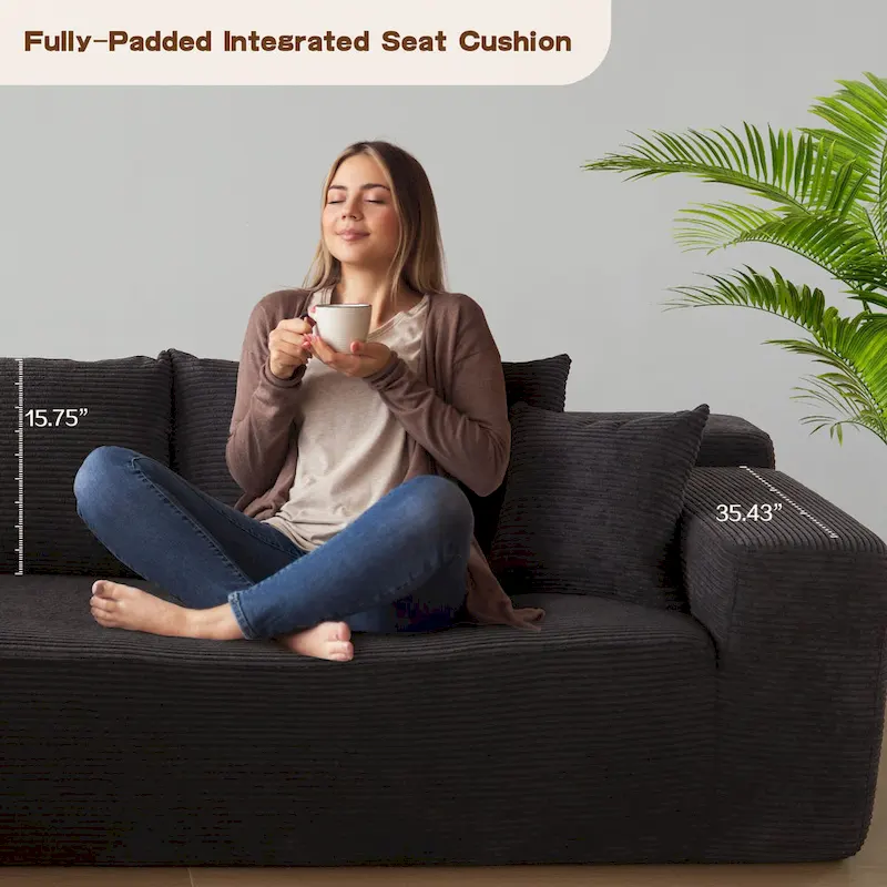 OVIOS Pit Stripes No Assembly Required Chaise Sofa