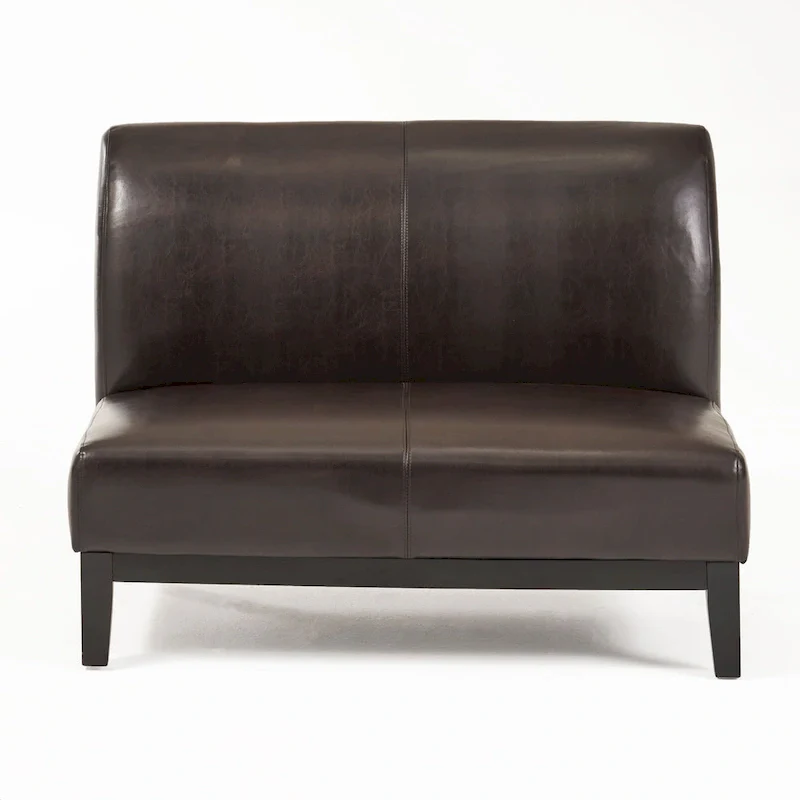 Darcy Brown Bonded Leather Loveseat