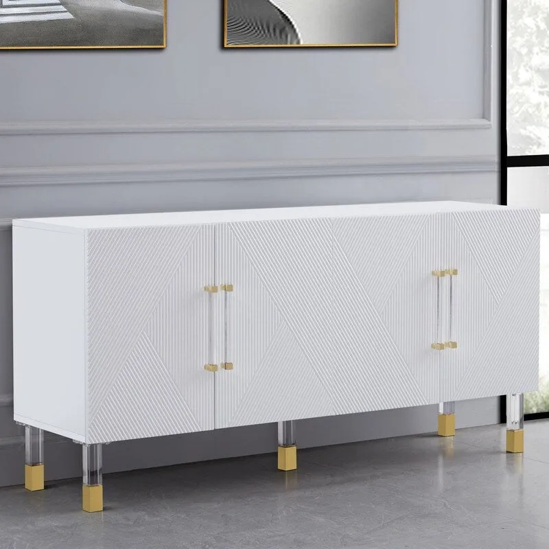 Best Master Furniture Lawson 64 Sideboard with Acrylic Legs
