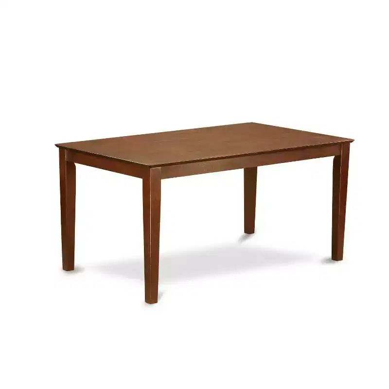 Kitchen Table Set 5 Piece - Dining Room Table & 4 Chairs - Modern Fabric Seat - Brown Beige Finish