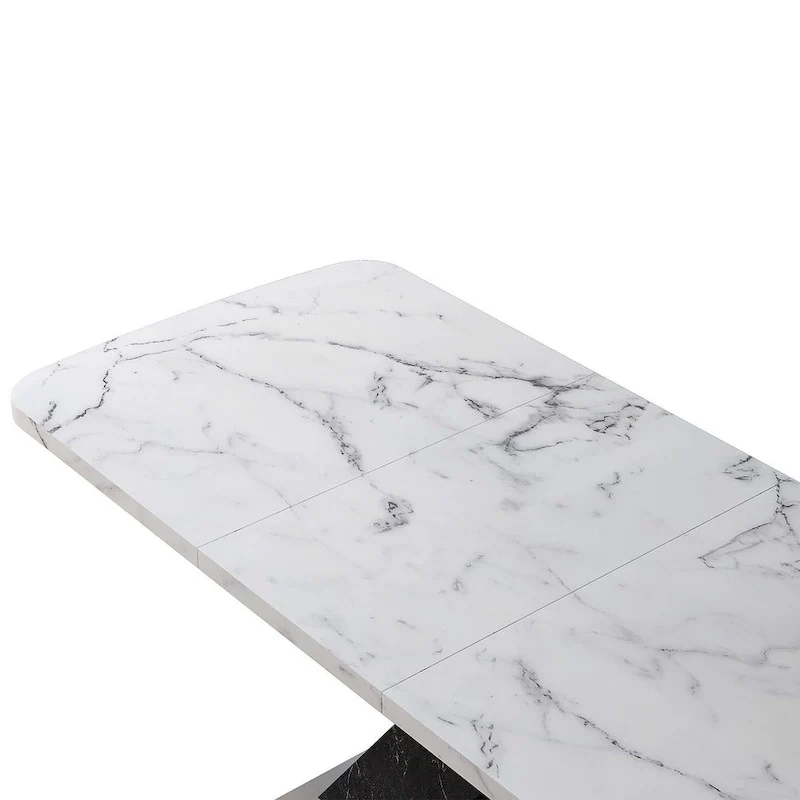 Modern 47.24-62.99 L Marble Square Dining Table