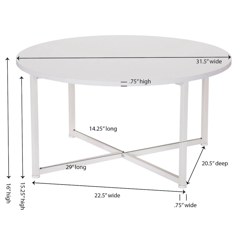 Household Essentials Round Coffee Table - 31.5