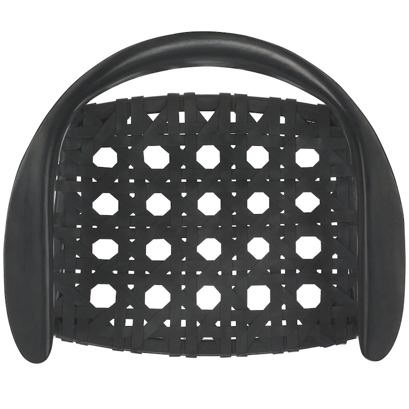 SAFAVIEH Birtie Woven Leather & Solid Wood Accent Chair (Fully Assembled) - W25 x D22 x H22 - 25Wx22Dx22H