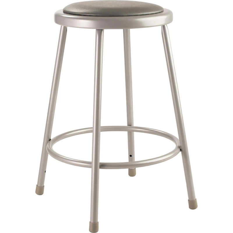 NPS 24  Heavy Duty Vinyl Padded Steel Stool, Grey