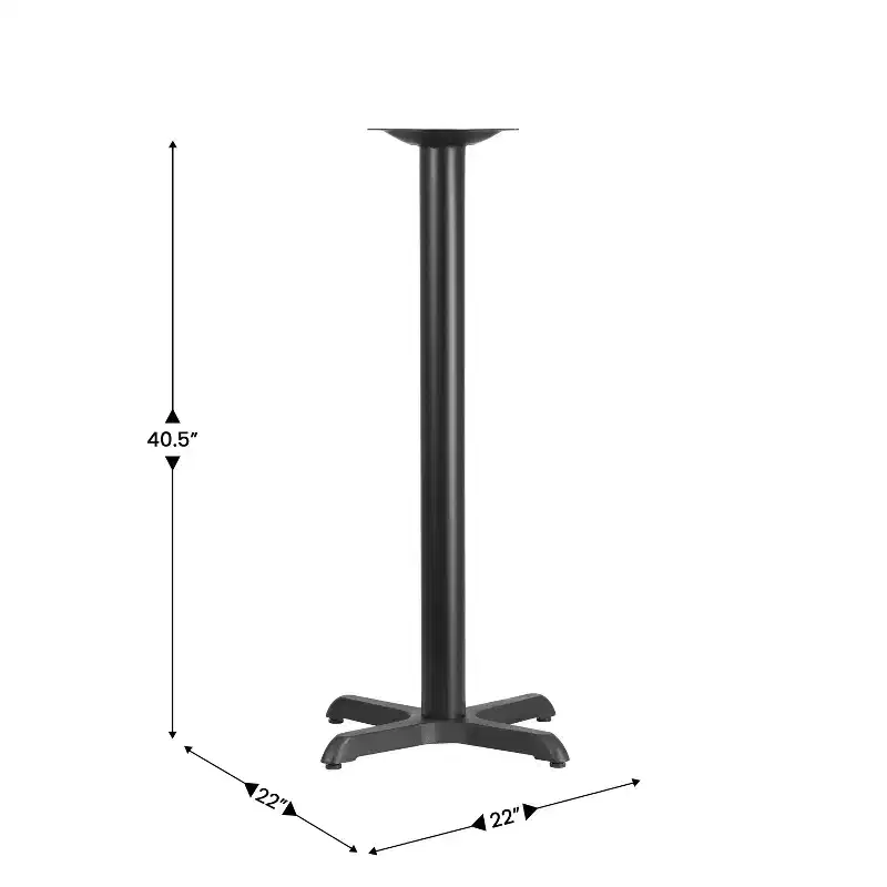 Flash Furniture 22'' x 22'' Restaurant Table X-Base with 3'' Dia. Bar Height Column