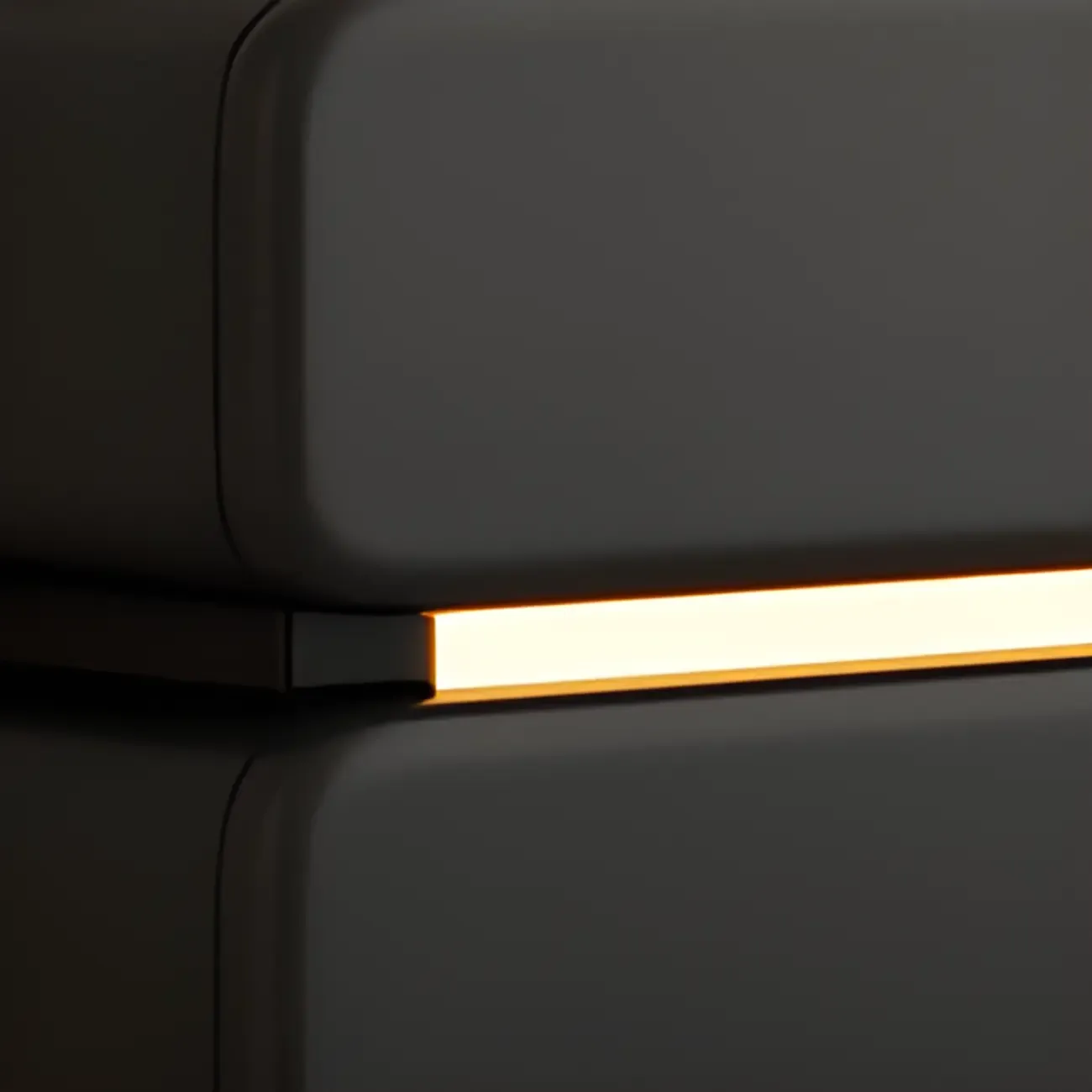 Modern Black Leather Top  2 Drawers Accent Nightstand